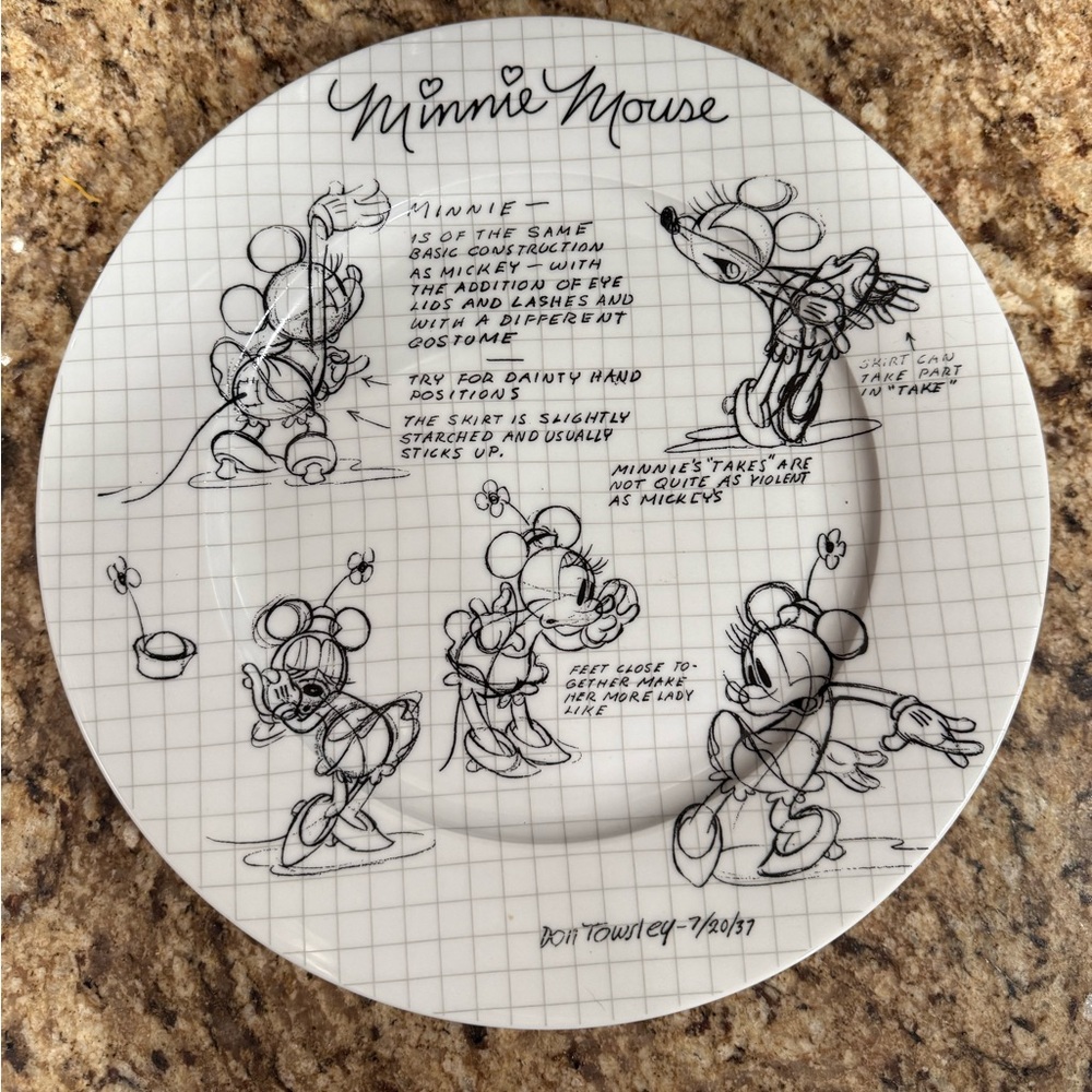 Set of 4 Minnie Mouse Sketch Plate